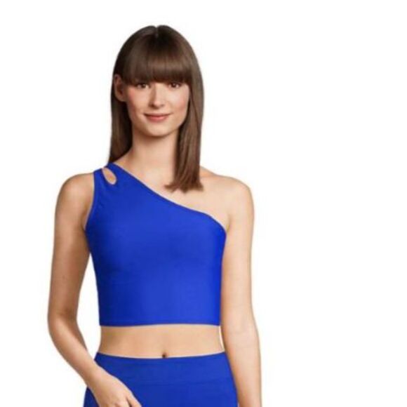 lands end swimsuit 3x XXXL 3xl tankini top, 20w bikini bottom electric blue new - Picture 1 of 4